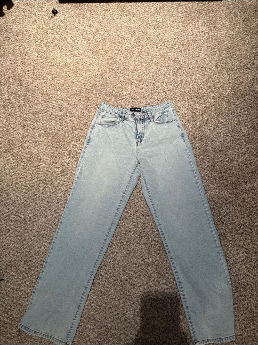 Fashion Nova Light Blue High-Waist Straight Leg Women’s Jeans